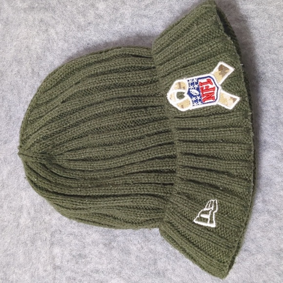NFL ARMY GREEN Packers lined winter Youth beanie USA Flag New Era - Picture 2 of 8